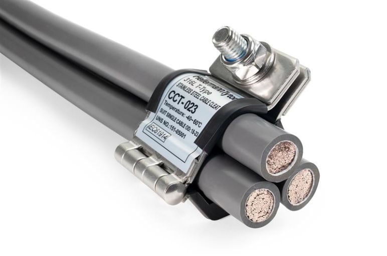 Zaciski do kabli typu cable cleats trefoil