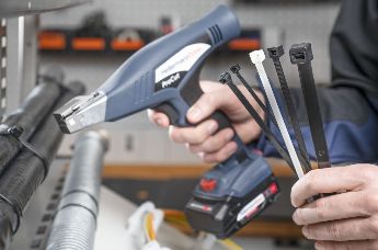 Zasilany bateryjnie, ręczny pistolet do opasek kablowych ProCut