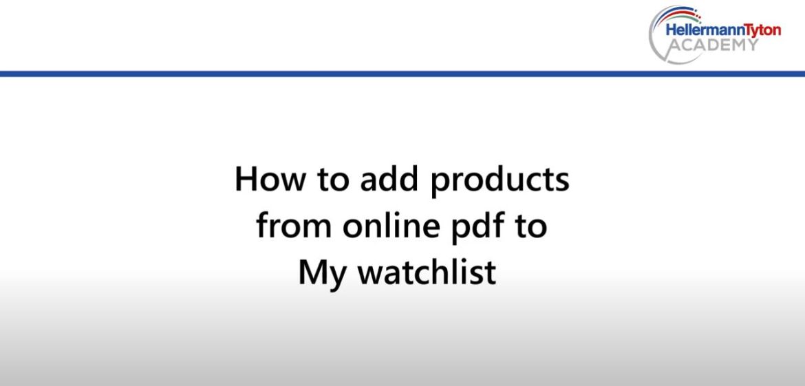 Add products from online Pdf to watchlist