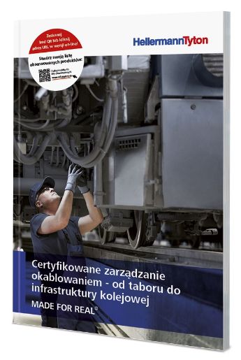 Okładka broszury z produktami przeznaczonymi dla rynku kolejowego